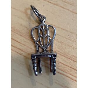 .925 Vintage Ornate Chair Sterling Silver Jewelry Charm #interior designer